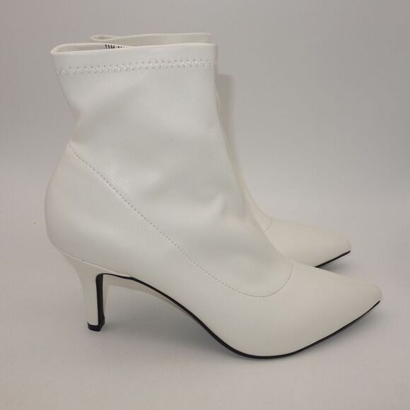 NEW INC International Concepts Women' s 11 White Bray Pointed Toe Ankle Booties - Picture 3 of 13